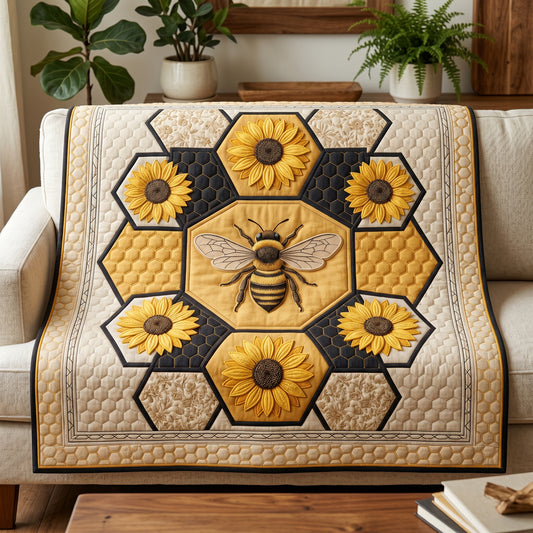 Bee Sunflower XR0405015CL Quilt