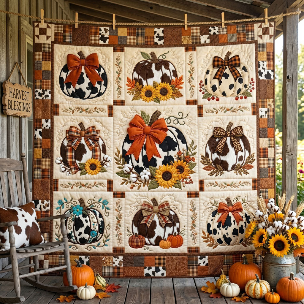 Cow Print Pumpkin Patch WN1906004CL Quilt