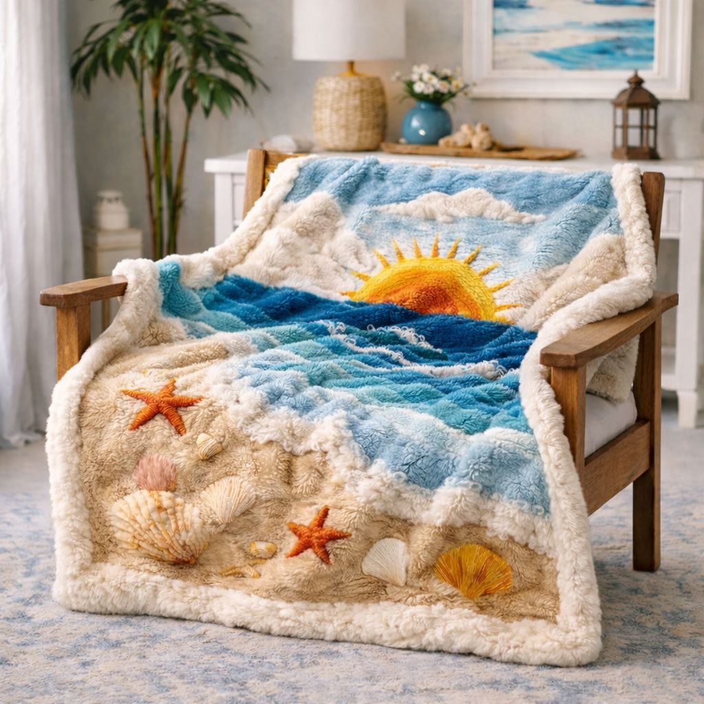 Ocean Sunrise KL2901004CL Faux Fur Throw Blanket