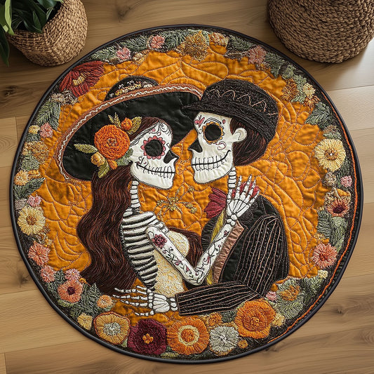 Skeleton Love WN0805082CL Quilted Round Mat