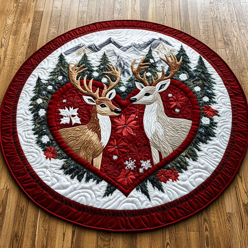 Deer Couple KL1212014CL Quilted Round Mat