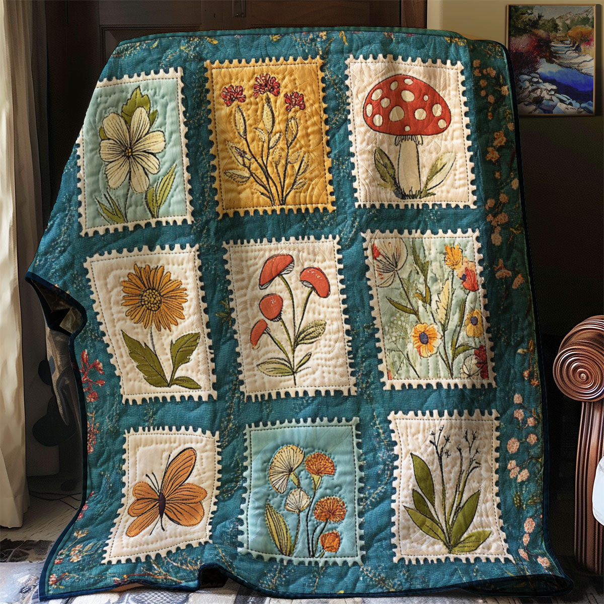 Botanical Postmarks WJ1001026CL Quilt