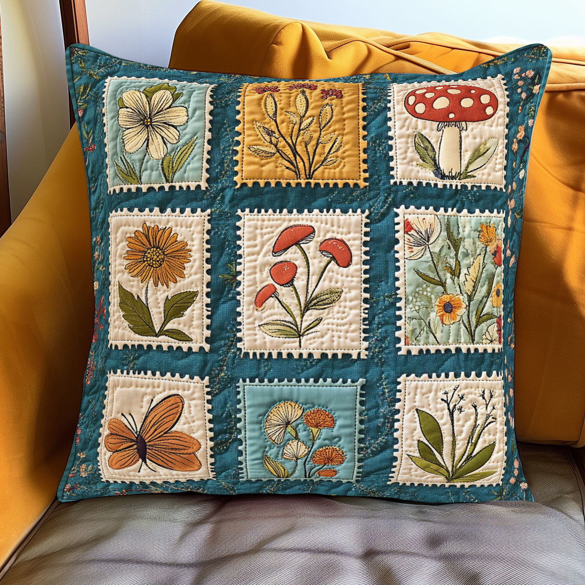 Botanical Postmarks WJ1001080CL Quilt Pillow Case