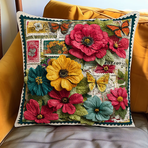 Botanical Stamp Memories WJ0901132CL Quilt Pillow Case