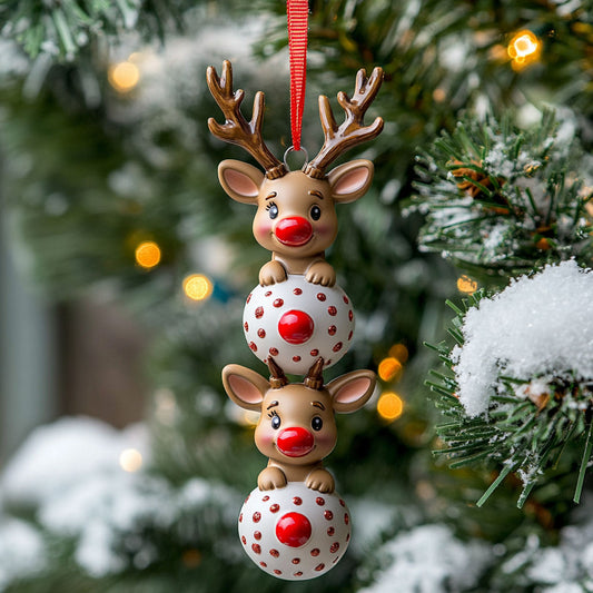 Bouncing Reindeer WJ2611061CL Christmas Ornament