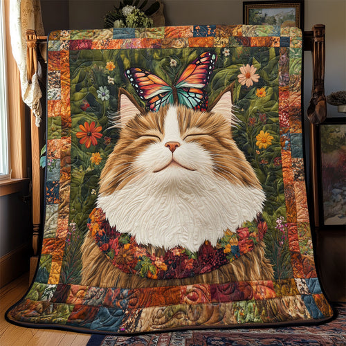 Butterfly Dreaming Cat WJ0901009CL Quilt