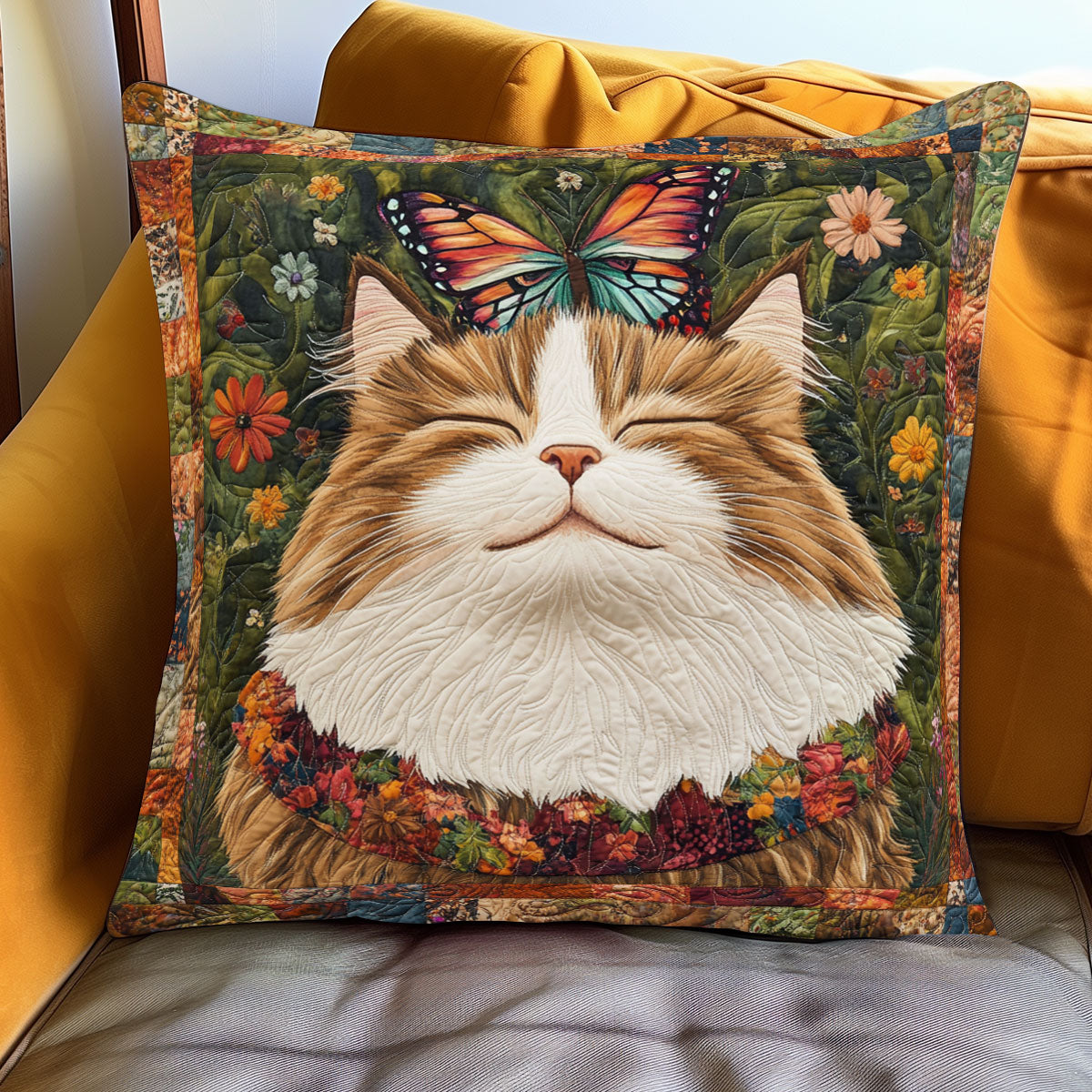 Butterfly Dreaming Cat WJ0901074CL Quilt Pillow Case