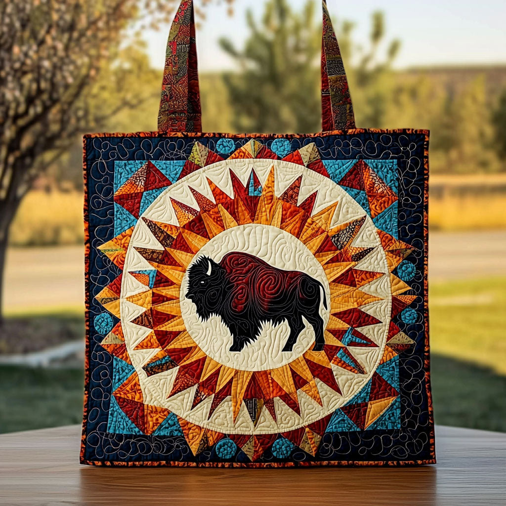 Geometric Bison QA0812036CL Quilted Tote Bag