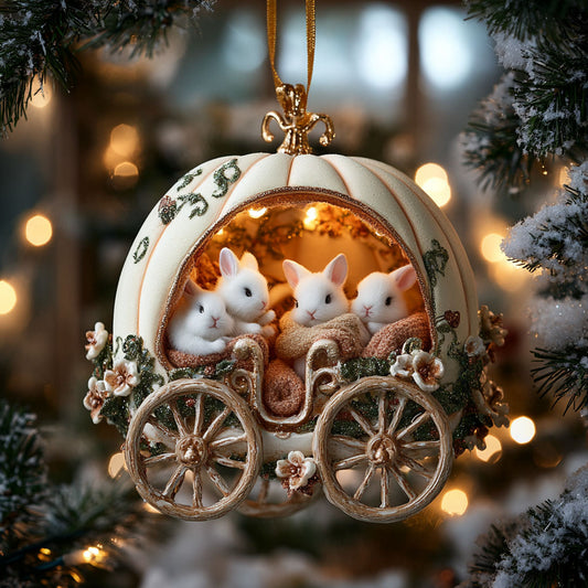 Rabbit Holiday Pumpkin WN0912047CL Christmas Ornament