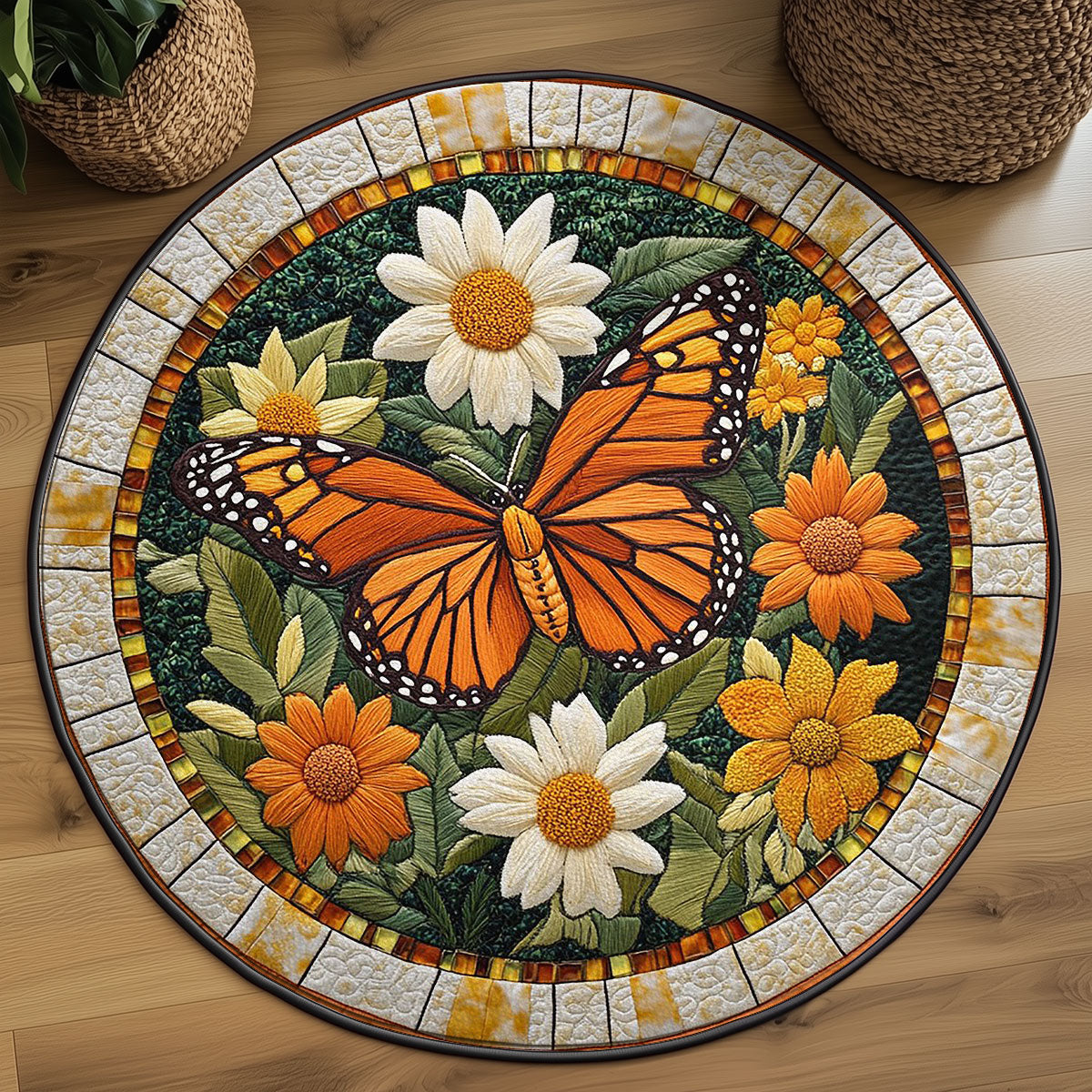 Butterfly Spirit WN3005023CL Quilted Round Mat