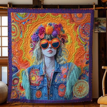 Flower Child Hippie Girl WN1102042CL Quilt