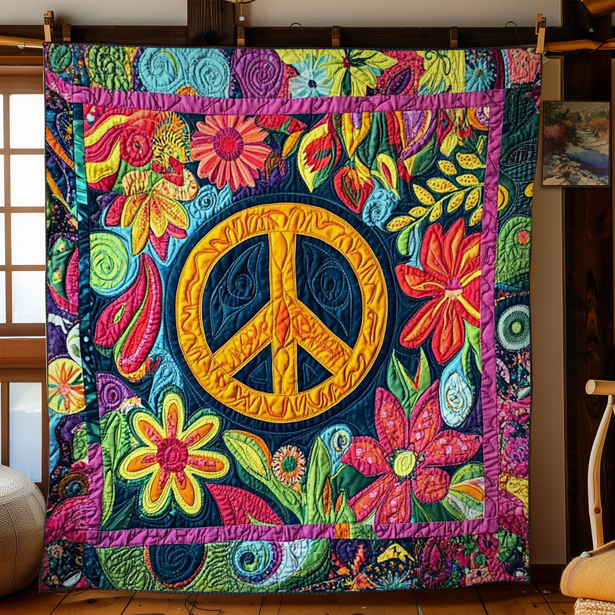 Hippie Peace Garden WN1001036CL Quilt