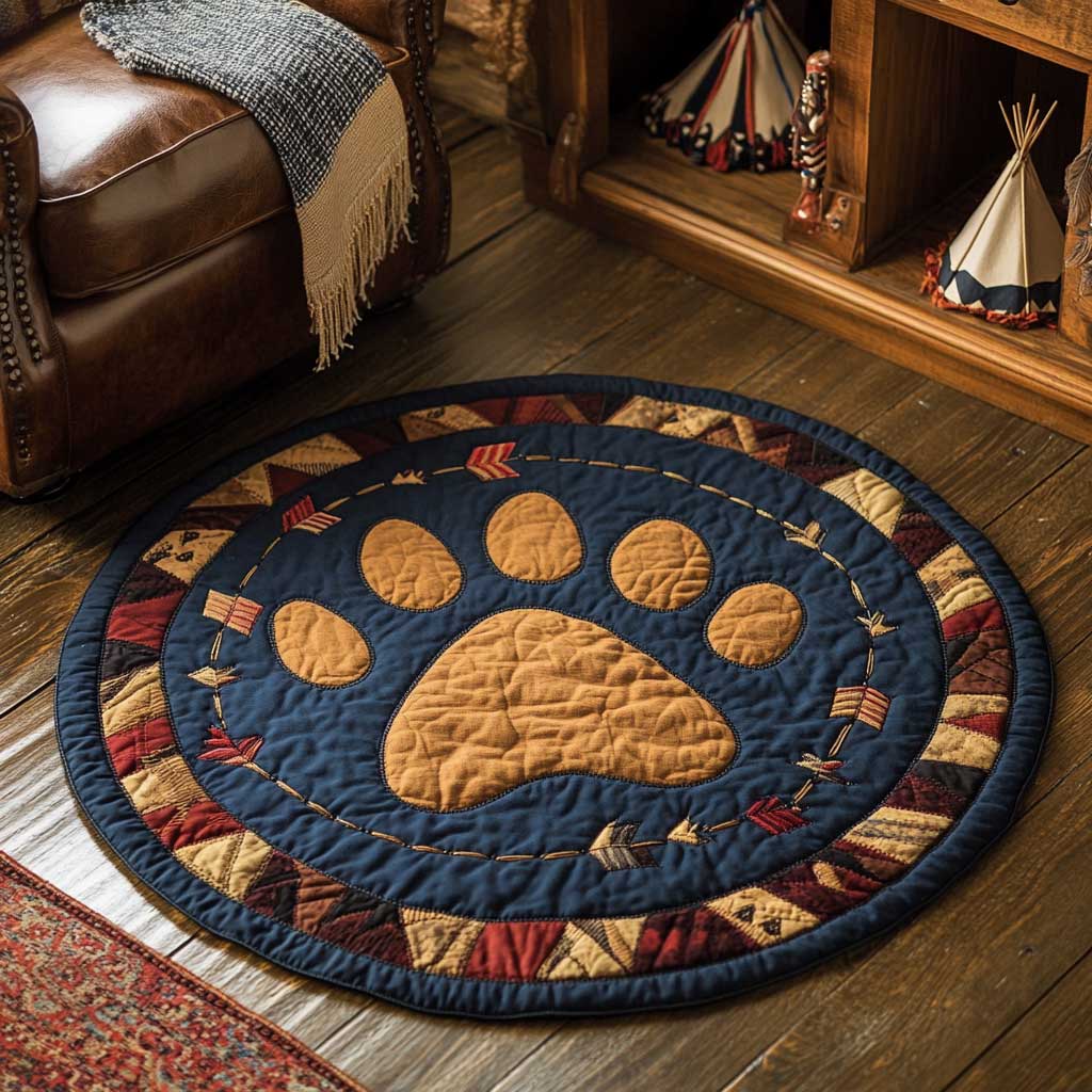 Bear Path WN0104011CL Quilted Round Mat