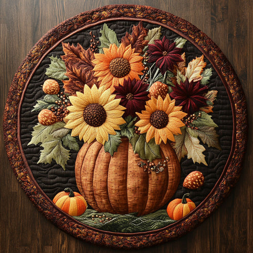 Sunlit Garden Flower WN1408112CL Quilted Round Mat