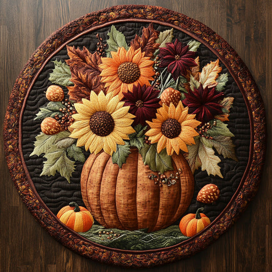 Sunlit Garden Flower WN1408112CL Quilted Round Mat