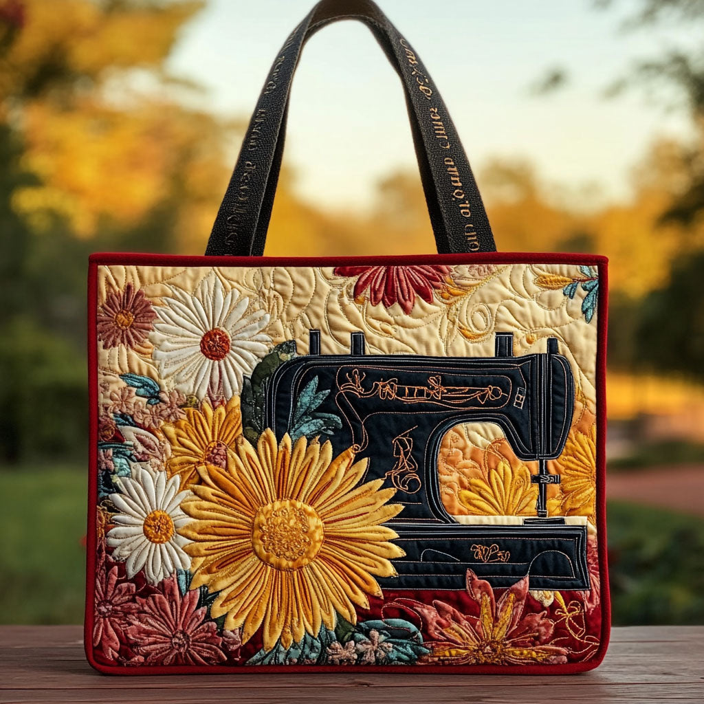 Peaceful Bloom Sewing Machine WN2110075CL Quilted Tote Bag
