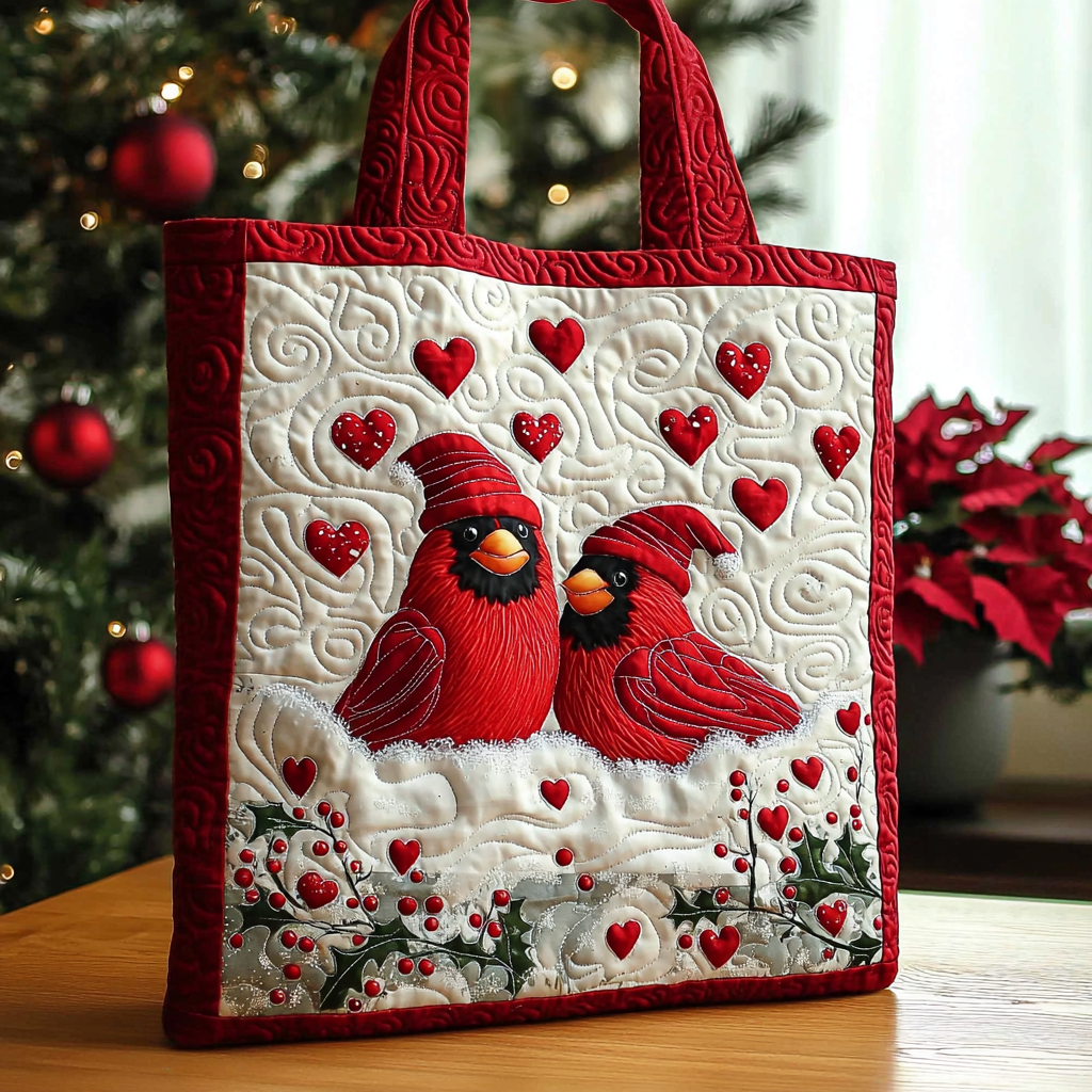 Cardinal Couple QA0112016CL Quilted Tote Bag