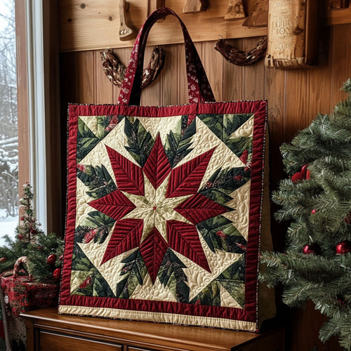 Geometric Poinsettia KL2711024CL Quilted Tote Bag