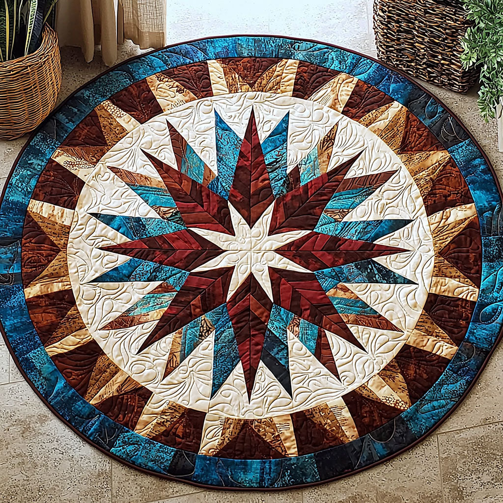 Native American Pattern QA2711046CL Quilted Round Mat