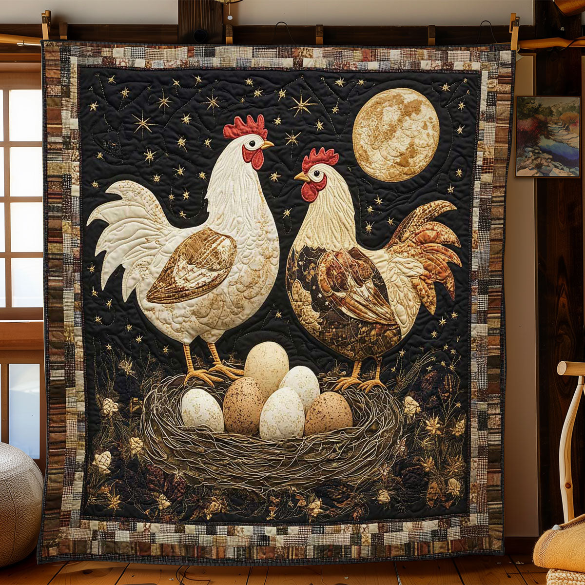 Golden Nest Chicken WN1702028CL Quilt