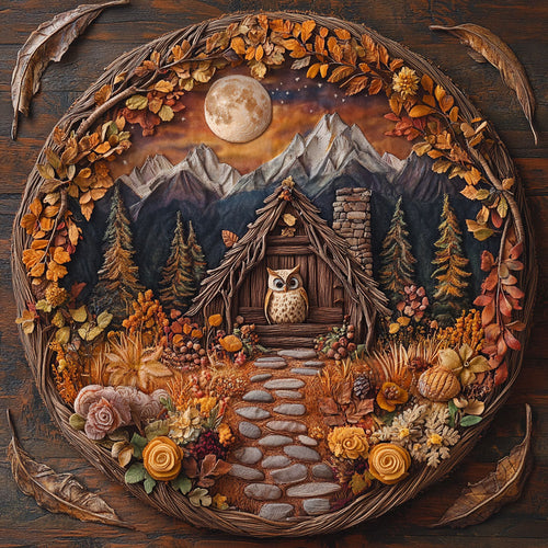 Owl Cottage Forestlight WN2705056CL Quilted Round Mat
