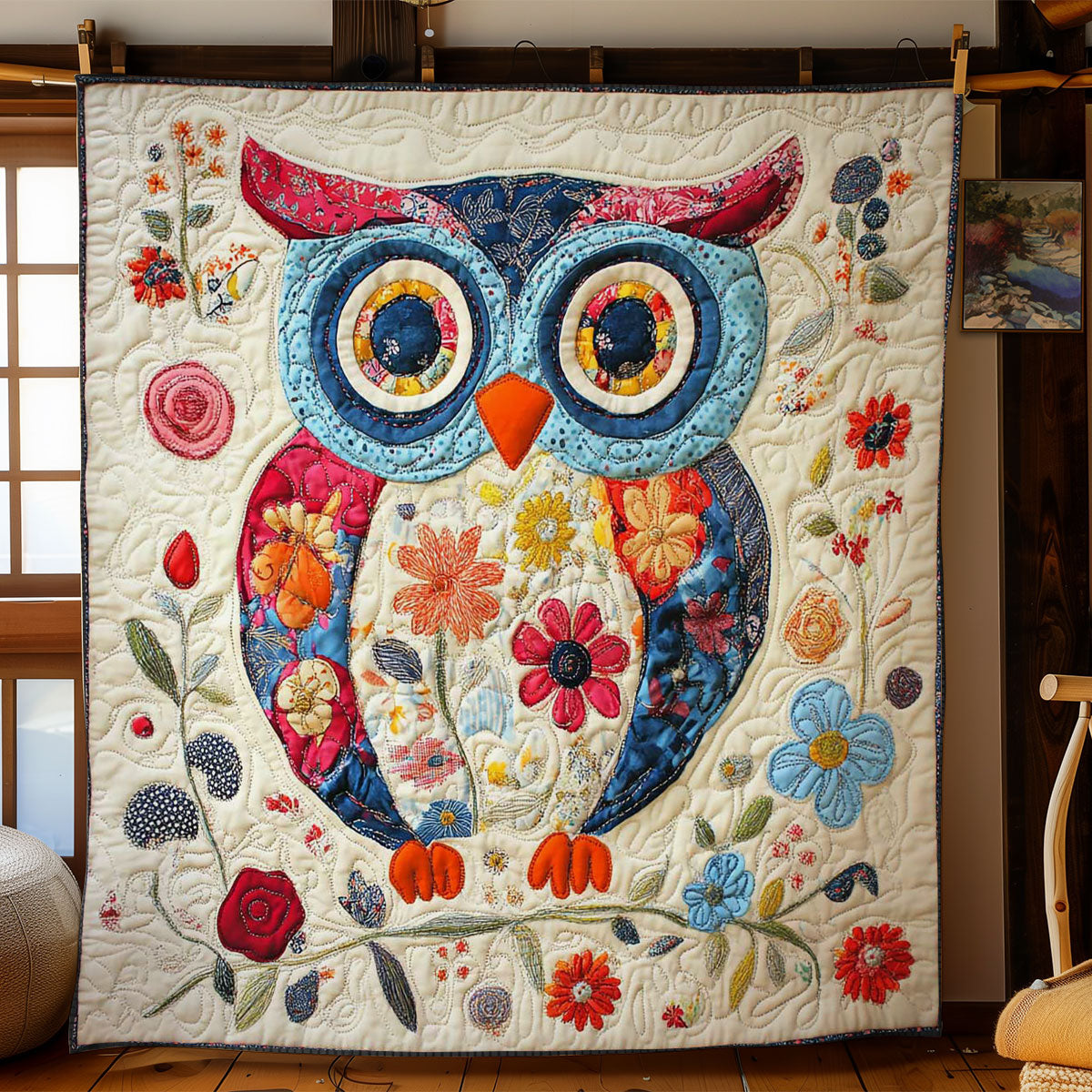 Owl Of Many Colors WN2101002CL Quilt