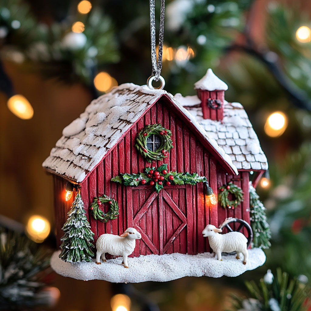 Red Barn Christmas WN2911062CL Christmas Ornament