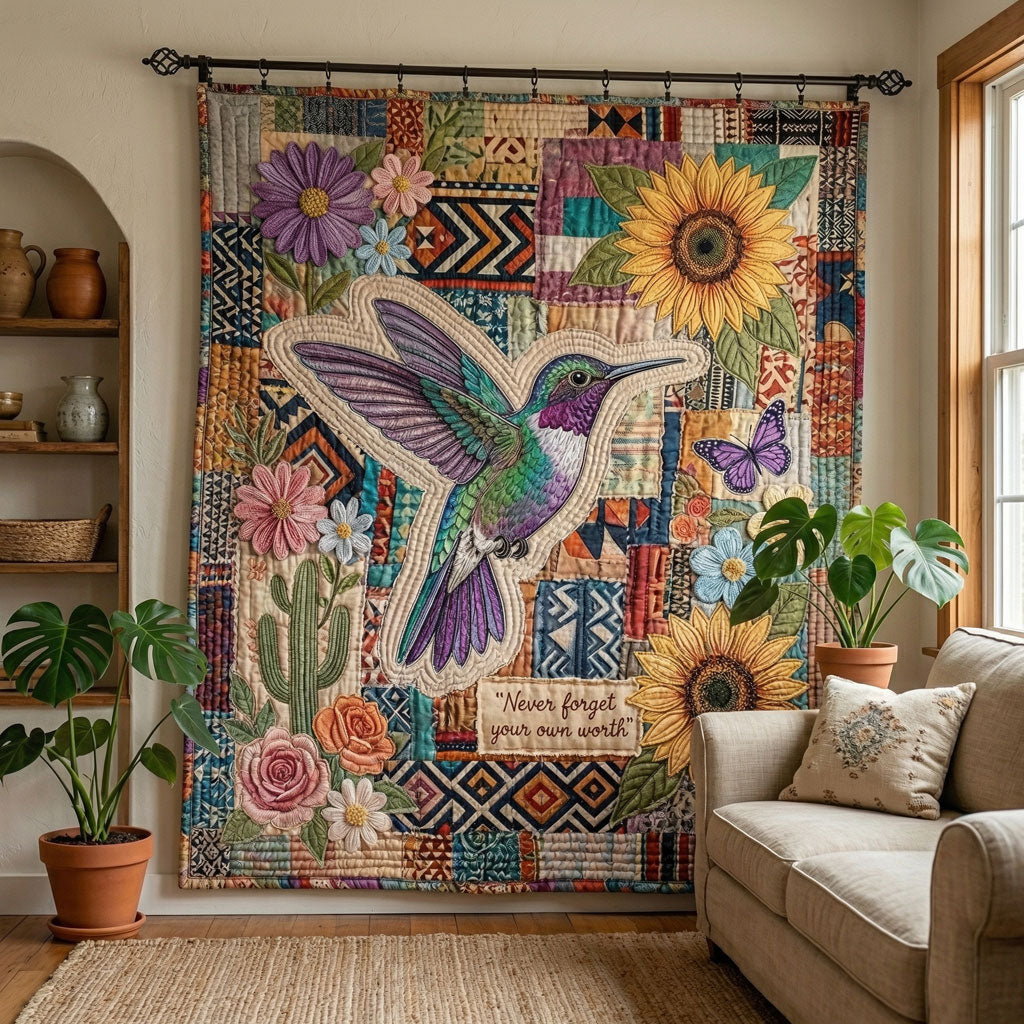 Boho Hummingbird Blossom WN0904012CL Quilt
