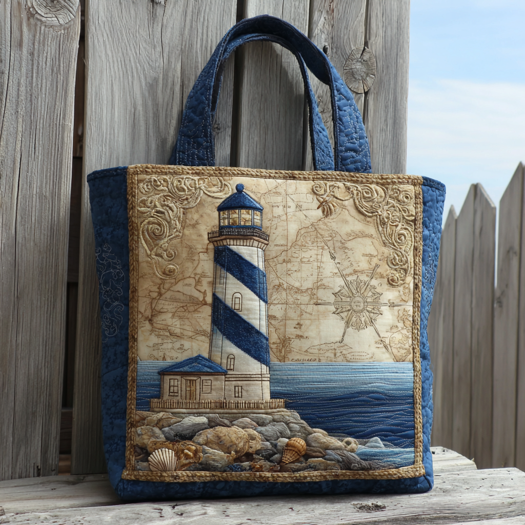 Old Lighthouse XR0212037CL Quilted Tote Bag
