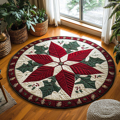 Geometric Poinsettia QA2711028CL Quilted Round Mat