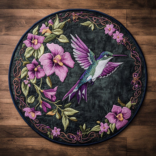 Hummingbird Lace Garden WN1706055CL Quilted Round Mat