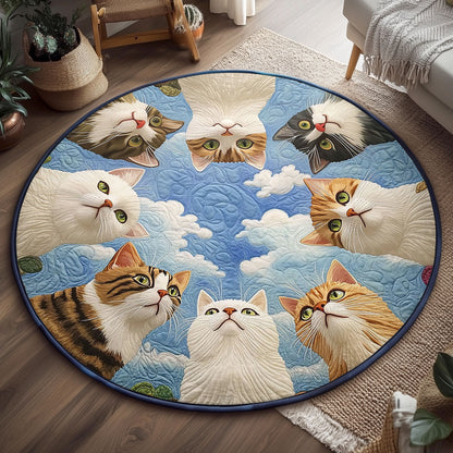 Meow Up There WJ1906036CL Quilted Round Mat