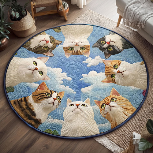 Meow Up There WJ1906036CL Quilted Round Mat