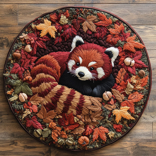 Red Panda Autumn WN2905046CL Quilted Round Mat