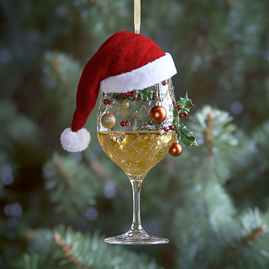 Wine Glass Festive Spark WN1112116CL Christmas Ornament