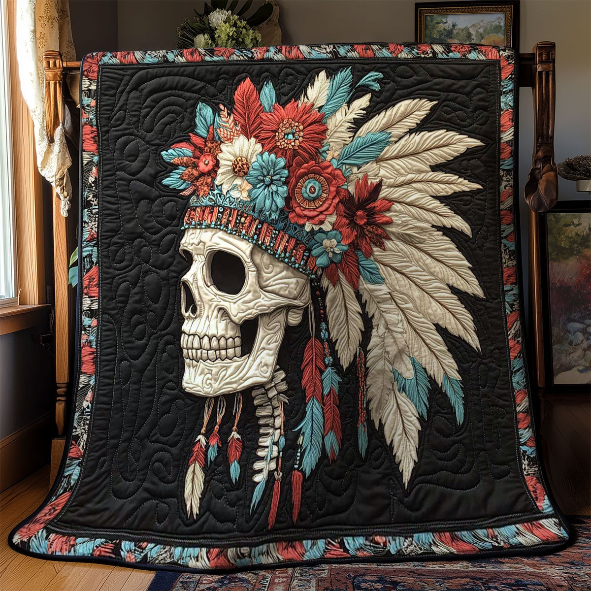 Feathered Skull WN2301009CL Quilt