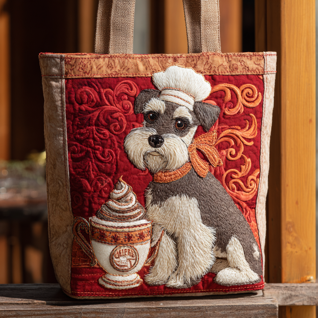 Schnauzer Chef XR0212043CL Quilted Tote Bag