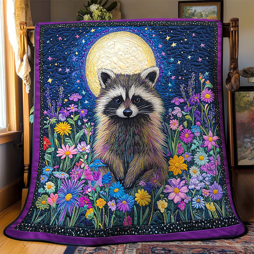 Floral Night Raccoon CW1501076CL Quilt