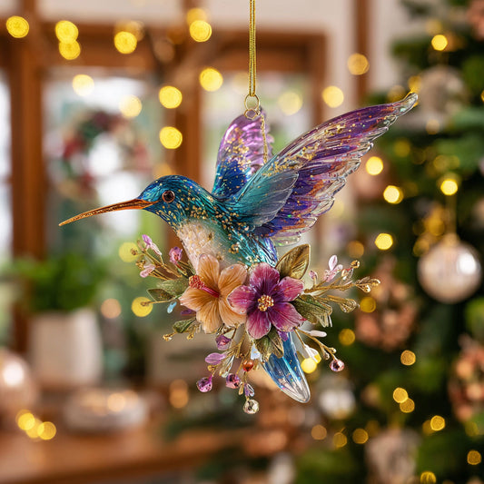 Flower Hummingbird Grace CW0412089CL Christmas Ornament