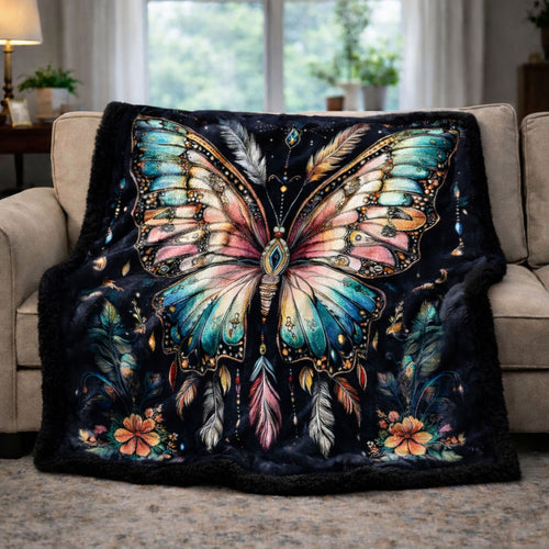 Ethereal Butterfly Nights KL2901002CL Faux Fur Throw Blanket