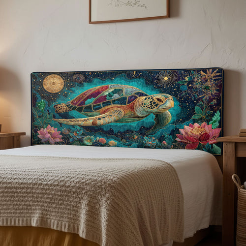 Moonlit Sea Turtle CW2512011CL Quilted Headboard Slipcover