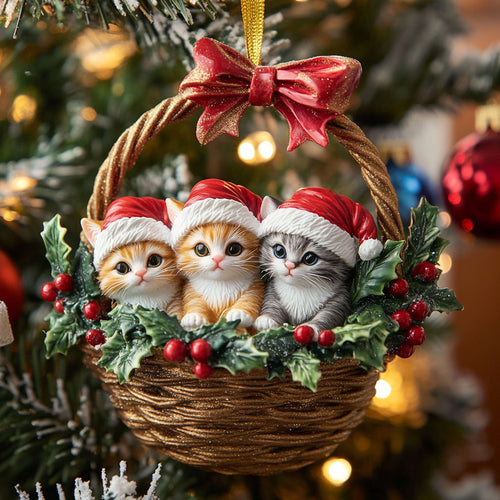 Kitten Basket CW0112029CL Christmas Ornament