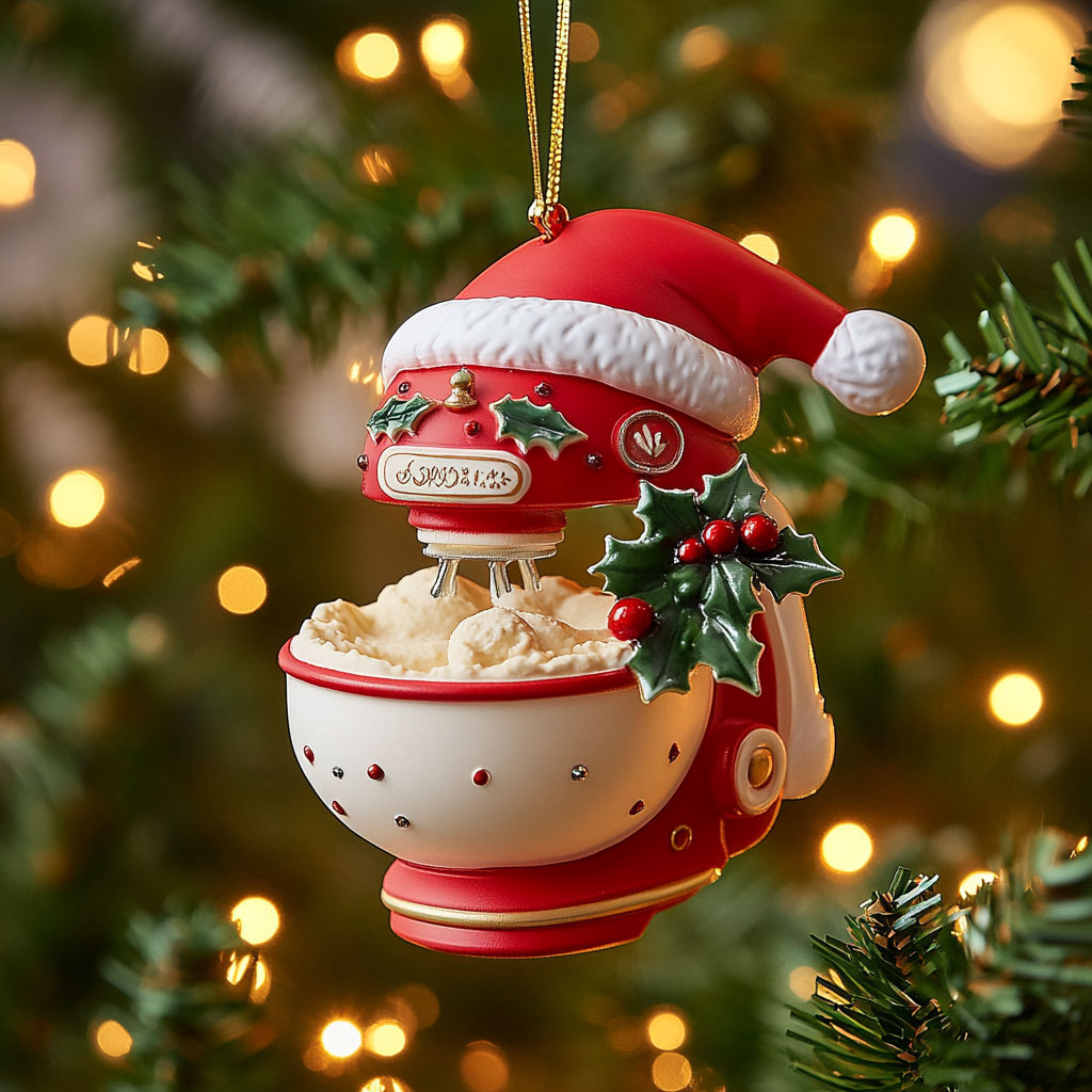 Santa Bake Flour Mixer Machine WN0411079CL Christmas Ornament