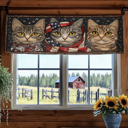 Cat Whimsy WN1006029CL Quilted Valance