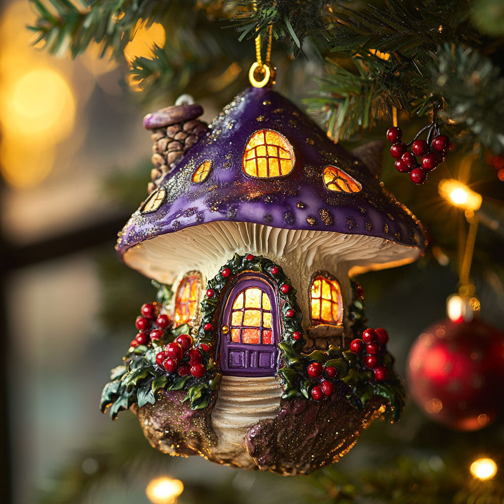 Poinsettia Mushroom WN2310045CL Christmas Ornament