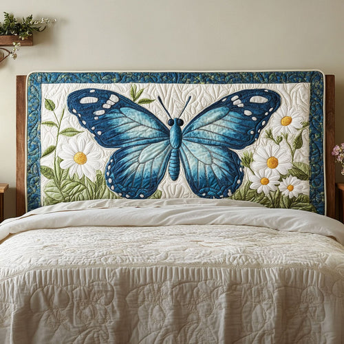 Butterfly Daisy Flower CW1812004CL Quilted Headboard Slipcover
