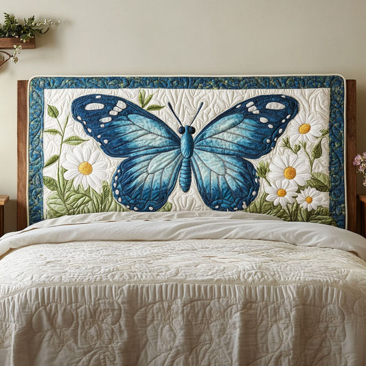 Butterfly Daisy Flower CW1812004CL Quilted Headboard Slipcover