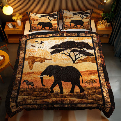 Sunset African Elephant WN1103162CL Duvet Cover Set