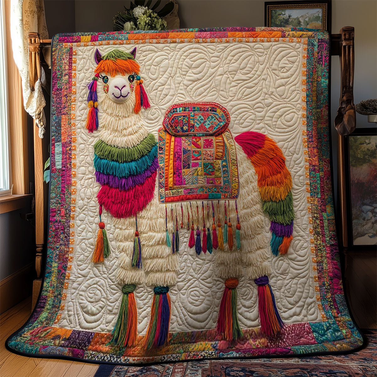 Festive Llama Parade WN2101005CL Quilt