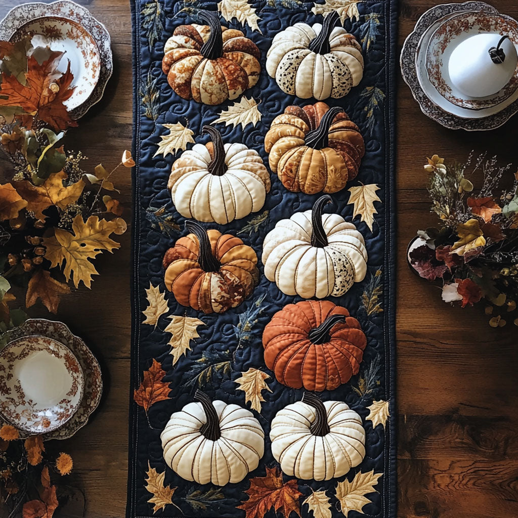 Pumpkin Parade WN2307076CL Quilted Table Runner